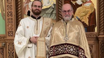 Newly ordained Dn Anthony Gilbert with Fr Chad Hatfield