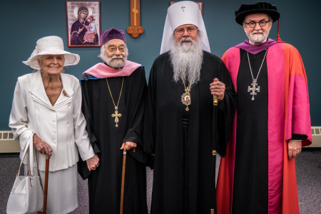 The Glagolevs with Met. Tikhon and Fr. Chad Hatfield