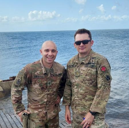 Fr James (right) works with an NCO (Non-Comissioned Officer) to provide religious support.