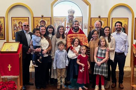 Newly ordained Fr Silouan & family