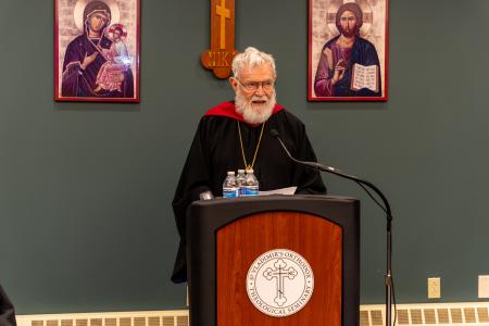 Archbishop Nathaniel gives thanks following reception of his honorary doctorate